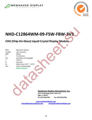 NHD-C12864WM-09-FSW-FBW-3V3 datasheet  